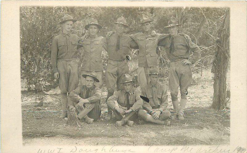 C-1918 WACO TEXAS Camp Mc Arthur Military Soldiers RPPC real photo 4786