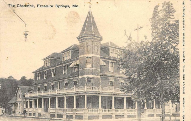 The Chadwick, Excelsior Springs, Missouri 1908 Vintage Postcard