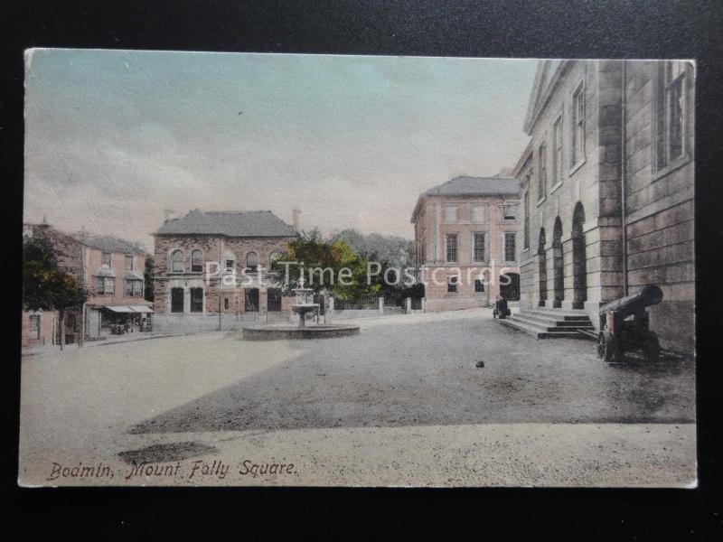 Cornwall BODMIN Mount Folly Square SHIRE HALL & WATER FOUNTAIN c1904 by Frith