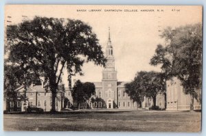 Hanover New Hampshire NH Postcard Baker Library Dartmouth College c1945 Vintage