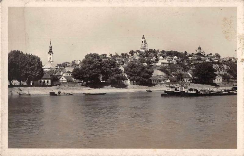 Zemun Serbia Semlin View from Water Real Photo Antique Postcard J80149