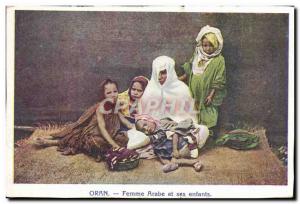 Old Postcard Oran Arab Women And His Children