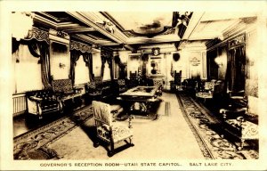 RPPC Governor's Reception Room Utah State Capitol Salt Lake Real Photo Postcard