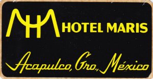 Mexico Acapulco Hotel Maris Vintage Luggage Label sk2158