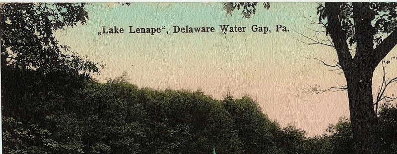 1915 Delaware Water Gap PA Lake Lenape Hand Colored RARE Old Antique DB Postcard