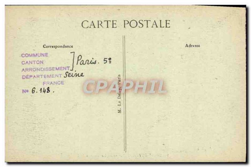 Old Postcard Paris Saint Severin Great nave