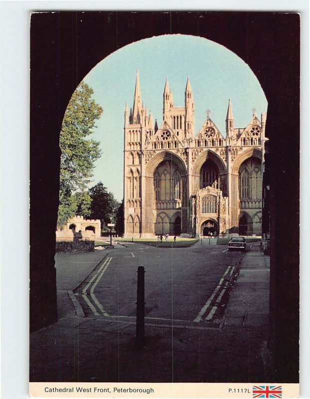 Postcard Cathedral West Front, Peterborough, England