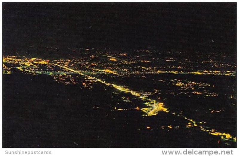 Tennessee Chattanooga A View Of Downtown At Night From Lookout Mountain