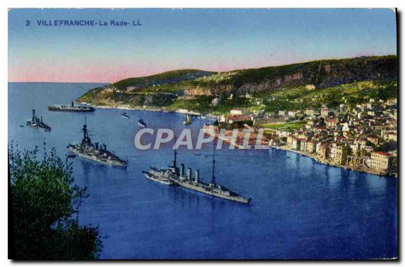 Old Postcard Villefranche La Rade Boat