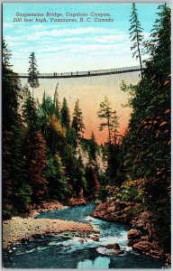 Suspension Bridge Capilano Canyon Vancouver B. C. Canada Postcard