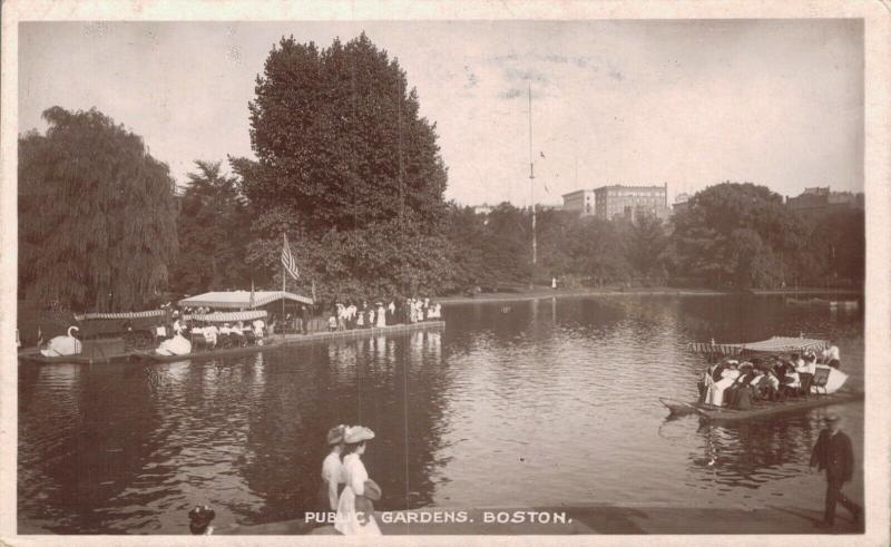 USA Massachusetts Public gardens Boston Mass Vintage RPPC 01.64 