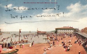 Vintage Postcard 1911 Wilson Avenue Bathing Beach Chicago Illinois V. O. Hammon