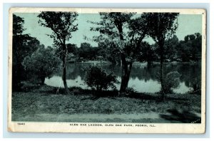 1931 Chicago IL. Glen Oak Lagoon, Glen Oak Park, Peoria Illinois IL. Postcard 