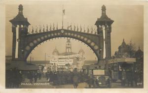 Eastern Europe Praha Prag Prague procession Czech Republic real photo postcard