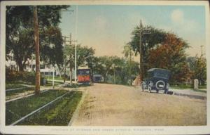 KINGSTON MA Trolley Street Scene c1920 Postcard