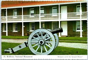 Postcard - Cannon, Ft. McHenry National Monument - Baltimore, Maryland