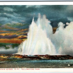 c1910s J.E Haynes Fountain Geyser Erupting Yellowstone National Park #10091 A222