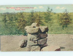 Divided-Back PARK SCENE Boston Massachusetts MA hk8038