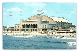 Convention Hall Atlantic City N. J. New Jersey c1955 Postcard Beach Scene