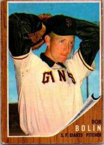 1962 Topps Baseball Card Bob Bolin San Francisco Giants sk1878