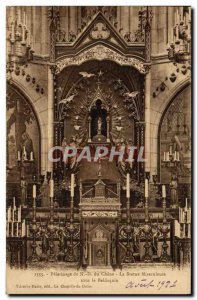 Old Postcard Pilgrimage of Our Lady Chene Miraculous Statue under the canopy