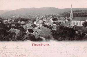 Niederbronn France panoramic birds eye view of area antique pc Z17888