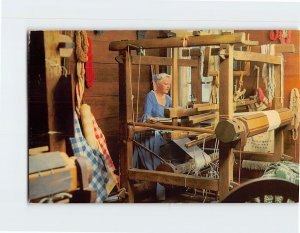 Postcard Spinning & Weaving Exhibit Williamsburg Virginia USA