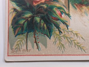 1882 SUMMER Frank Vernon Trade Card H.H. Smith & Co. Clothiers Flower Beach Lake