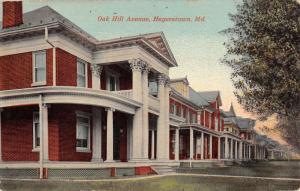 Hagerstown Maryland Oak Hill Ave Street Scene Antique Postcard K27270