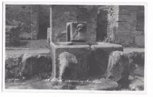 Italy, A Street Drinking Fountain, Pompeii RP PPC Unused, Dated 1932 to reverse 