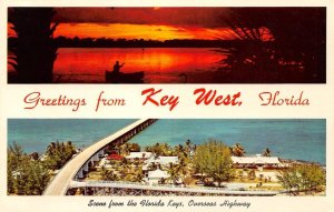 KEY WEST Florida Keys, Overseas Highway c1960s Chrome Vintage Postcard