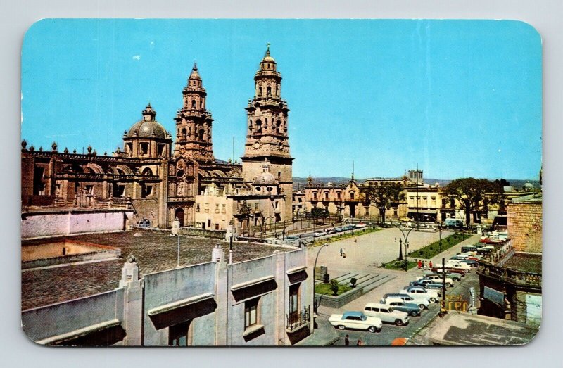 Morelia Mexico Cathedral Flank & Palace Downtown Landmarks Chrome
