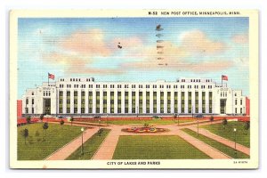 Postcard New Post Office MInneapolis Minn. Minnesota City Of Lakes & Parks c1949