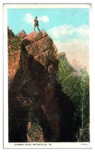 1932 Chimney Rock, Wytheville, VA Postcard