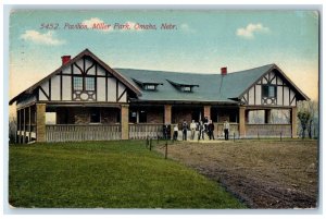 1912 Pavilion Exterior Miller Park People View Omaha Nebraska NE Posted Postcard