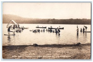 c1910's Sargent Girls Camp Water Sports Peterborough NH RPPC Photo Postcard