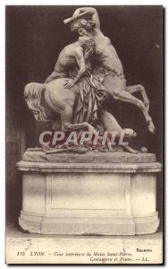 Old Postcard Lyon Inner Court of Musee Saint Pierre Centaur and Fauna