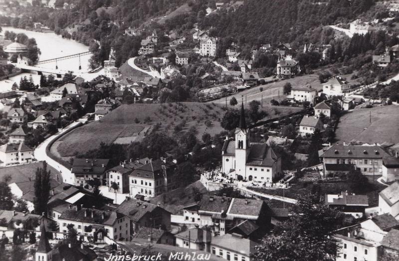 Innsbruck Muhlau Real Photo Aerial Austria 1950s Postcard