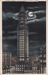 Massachusetts Boston Custom House Tower At Night 1923