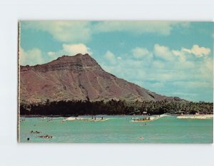 Postcard Waikiki Beach Surfing Area, Honolulu, Hawaii