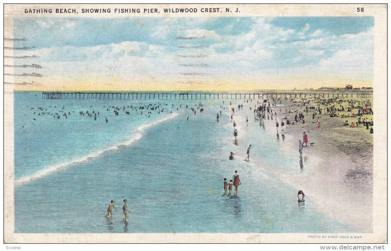 Bathing Beach , WILDWOOD CREST , New Jersey , PU-1935