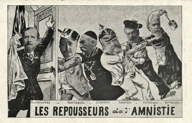 PC CPA FREEMASONRY, LES REPOUSSEURS DE L'AMNISTIE, Vintage Postcard (b14698)