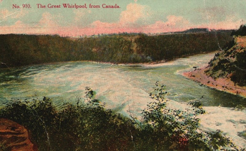 1909 The Great Whirlpool from Canada Pub by Nicklis Co. N.Y. Vintage Postcard