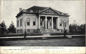 New Brunswick New Jersey NJ Carnegie Library Entrance 1900s-20s Vintage Postcard
