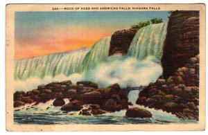 Rock of Ages and American Falls, Niagara, New York, Used 1946