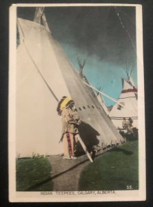 Mint Canada Picture Postcard Native American Calgary Indian Teepees