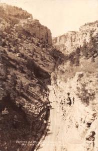 CAVE OF THE WINDS COLORADO LOOKING UP WILLIAMS CANON~REAL PHOTO POSTCARD 1940s