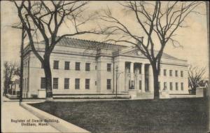 Dedham MA Register of Deeds Bldg c1910 Postcard