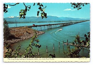 Long Bridge Leading To Sandpoint ID Lake Pend Oreille Continental View Postcard