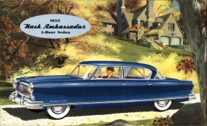 1953 Nash Ambassador 4-Door Sedan Classic Car Ad Advertising Vintage Postcard